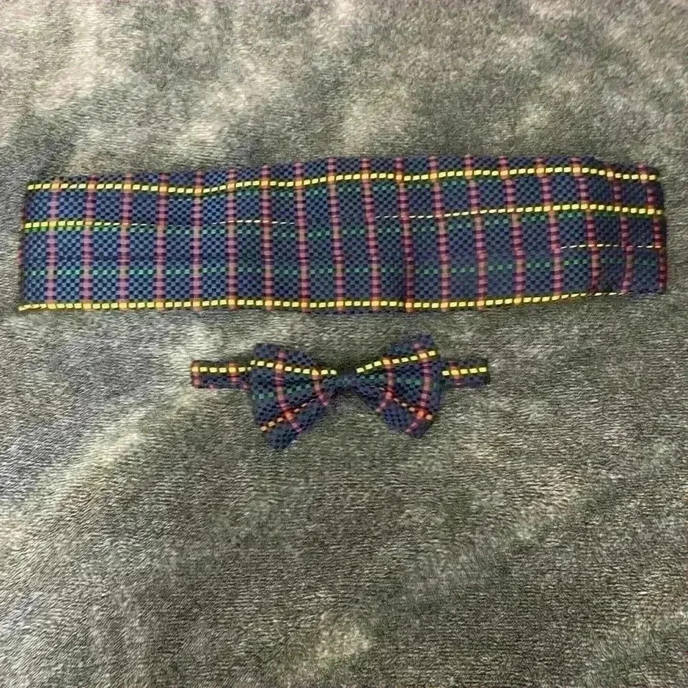 Santostefano Bow tie set Pure silk Vtg